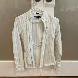 Polo by Ralph Lauren White and Blue Striped Button Down Shirt